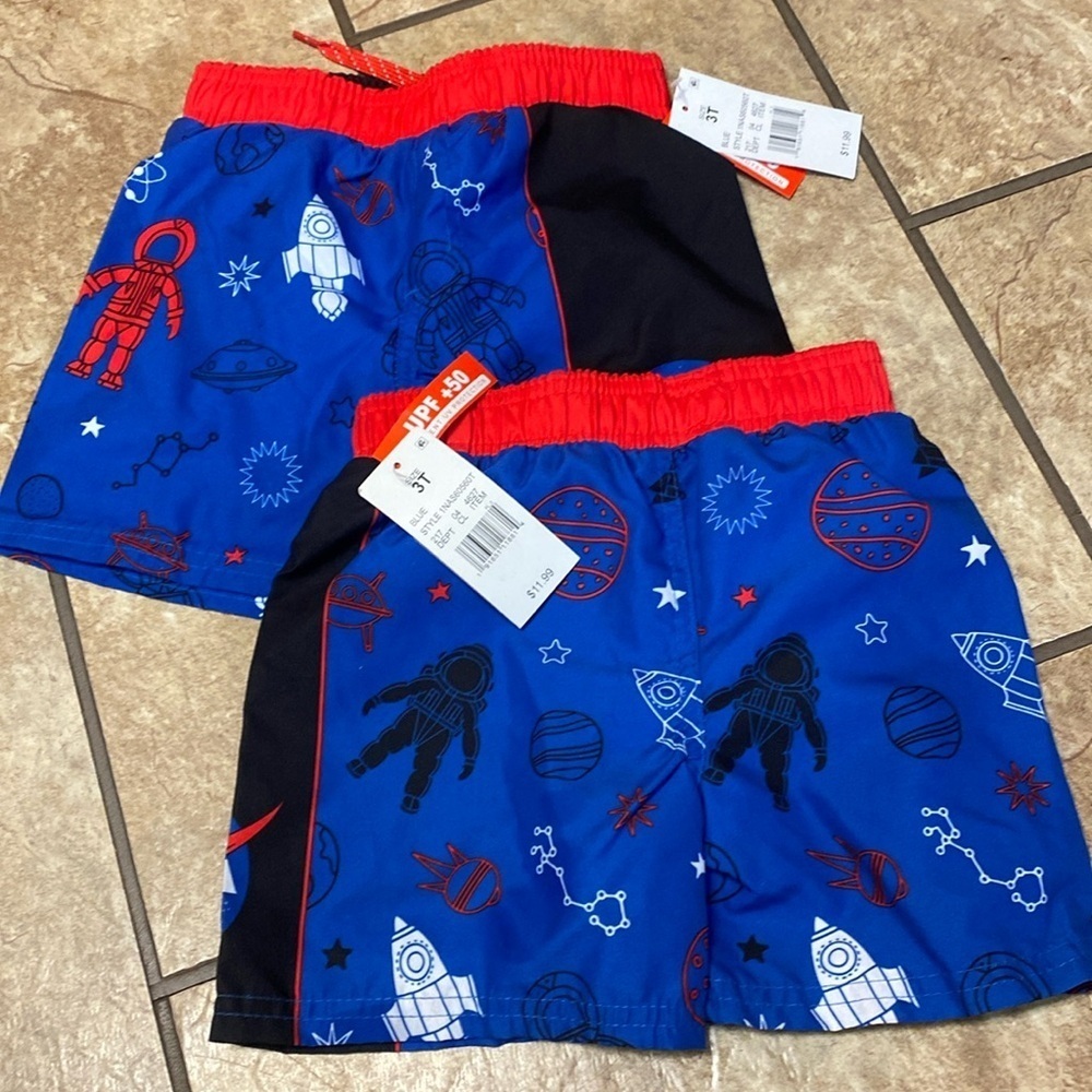 3T Nasa Swim Trunks with Drawstring Shorts Bundle NWT Summer Vacation Pool Beach